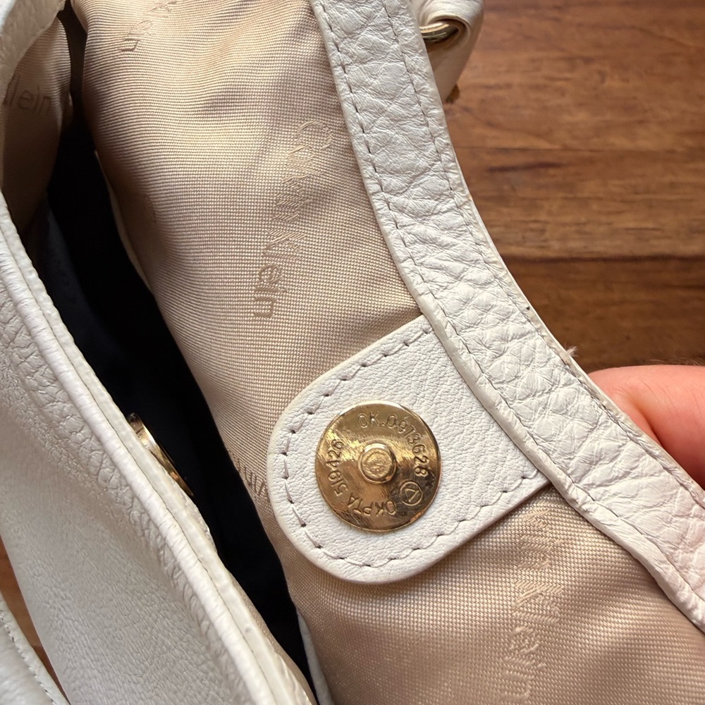 Calvin Klein Cream Leather Satchel with Gold Hardware - Picture 4 of 8